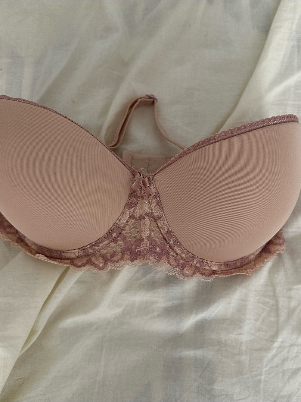 ADORE ME Light Mauve Lace-Trim Push-Up Strapless Multiway Bra 30DD